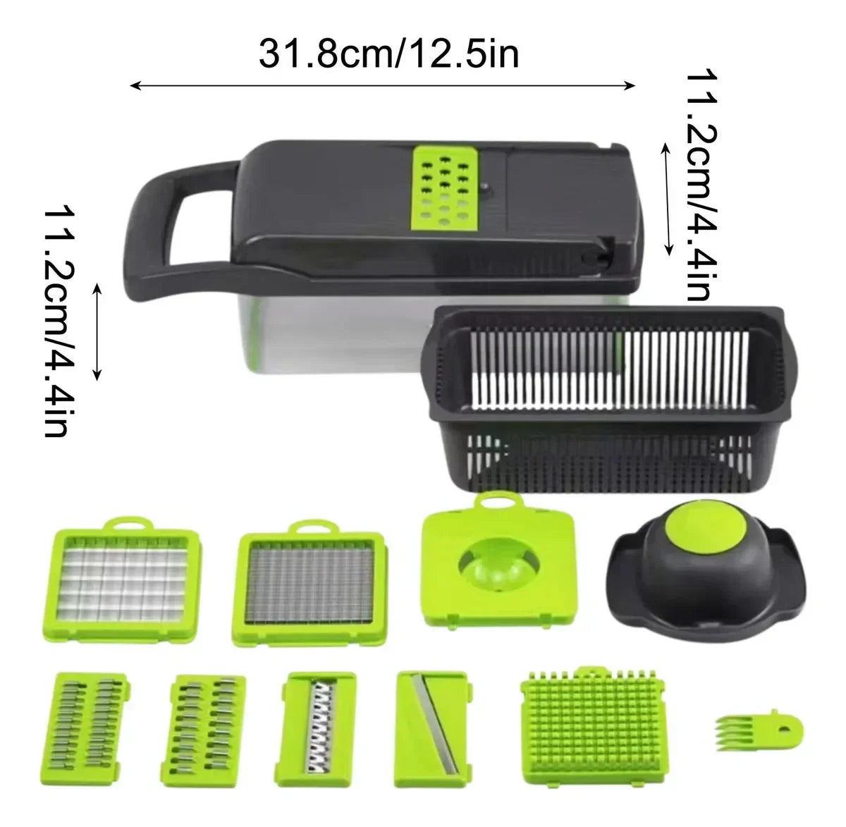 Cortador de Legumes 14 em 1 com 8 Lâminas