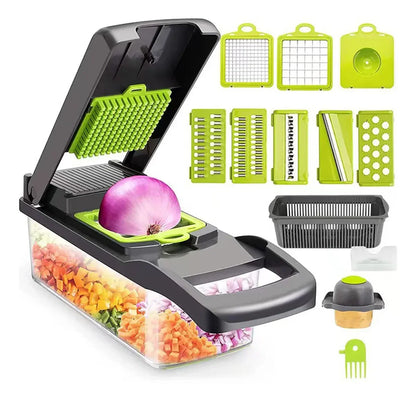 Cortador de Legumes 14 em 1 com 8 Lâminas
