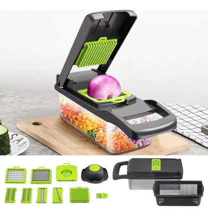 Cortador de Legumes 14 em 1 com 8 Lâminas