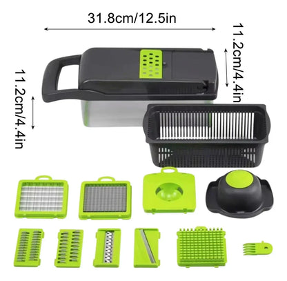 Cortador de Legumes 14 em 1 com 8 Lâminas