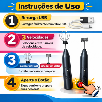 Mini Mixer Portátil com Fouet